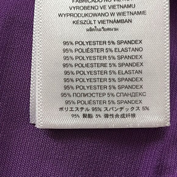 Michael Kors Women Purple Chain Strap Tank Top Size S Gold Hardware Drape Blouse - Picture 11 of 12